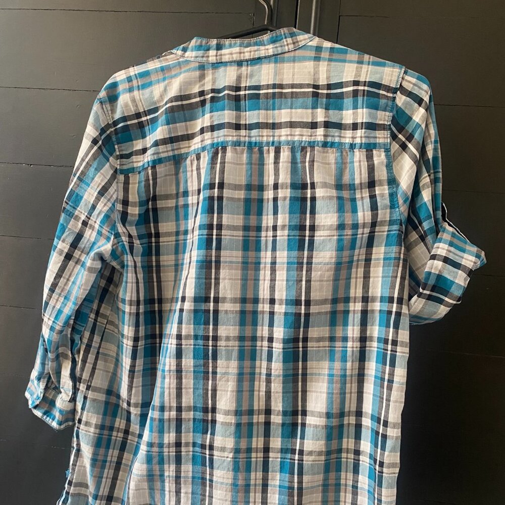 George Plaid Tunic Blouse Size M